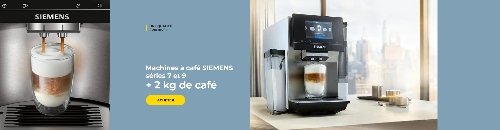 Machines à café SIEMENS séries 7 et 9 + 2 kg de café