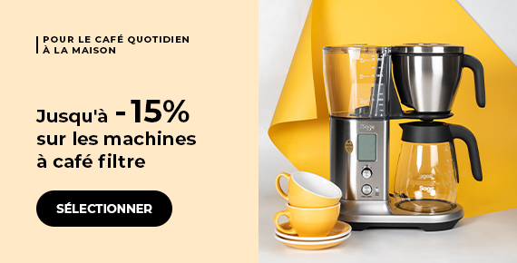 Jusqu'à -15% sur les machines à café filtre