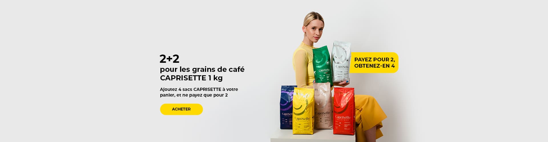2+2 pour les grains de café CAPRISETTE 1 kg