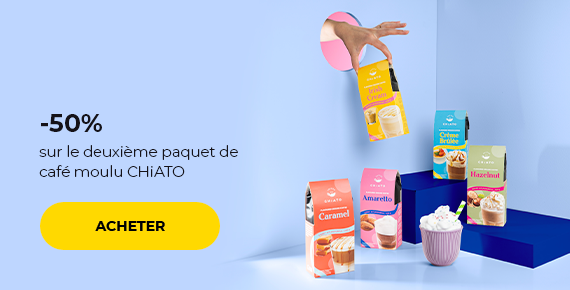 -50% sur le deuxième paquet de café moulu CHiATO