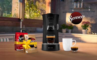 Machine à café Philips SENSEO® + 2 sachets de dosettes à café SENSEO® offerts